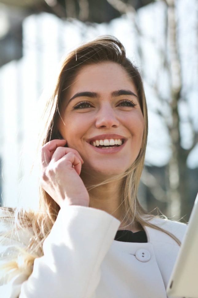 woman smiling